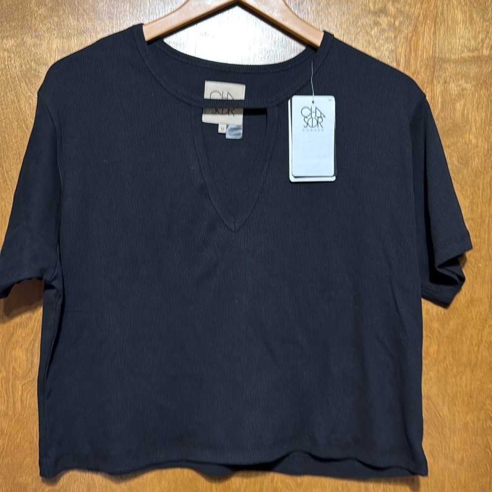 Chaser black oversized crop top